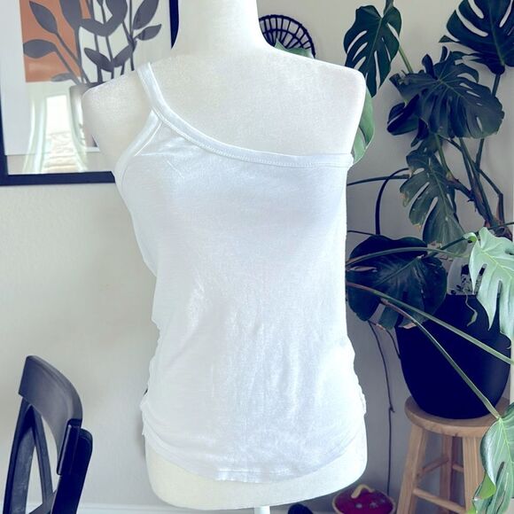 NWOT Free People One Way or Another One Shoulder Cotton Tank White L Beachy - Picture 9 of 12